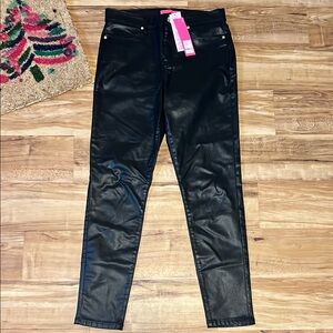 Lilly Pulitzer Black Faux Leather Eagan Pants